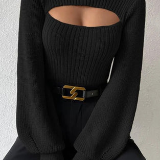 Cutout Mockneck Sweater