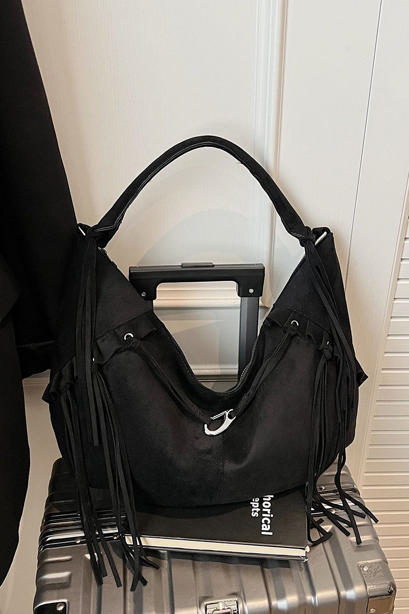 Chic Tassel Detail Hobo Bag