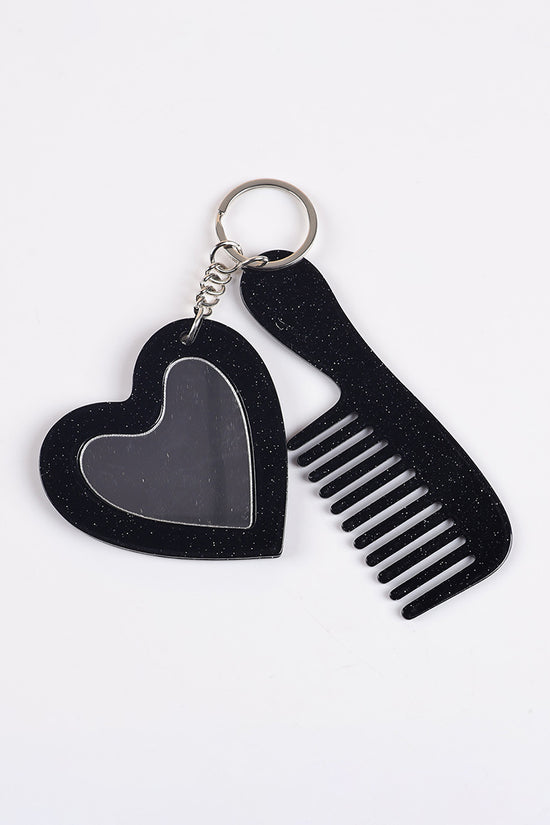 Heart and Comb Keychain Set