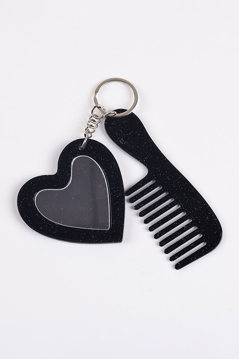 Heart and Comb Keychain Set