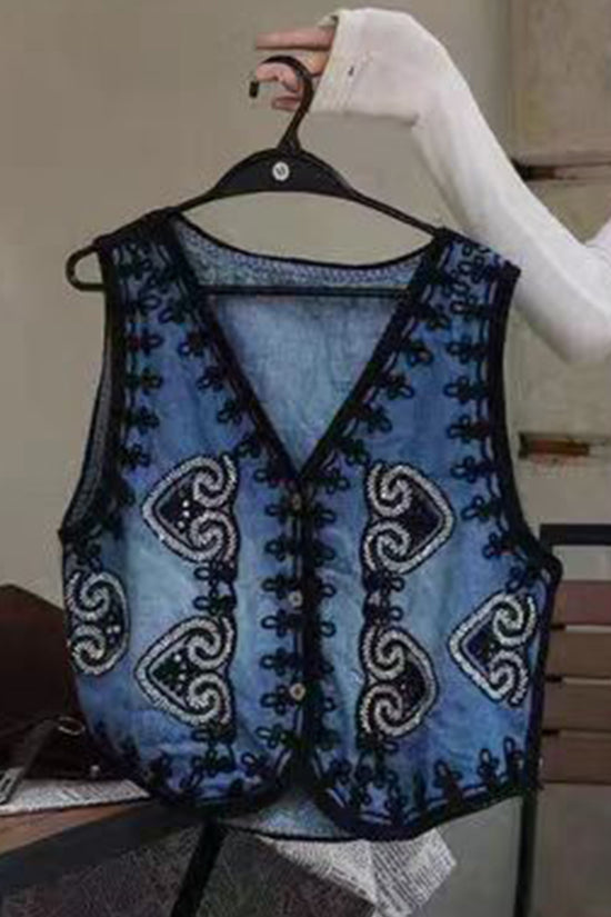 Patterned Floral Vest