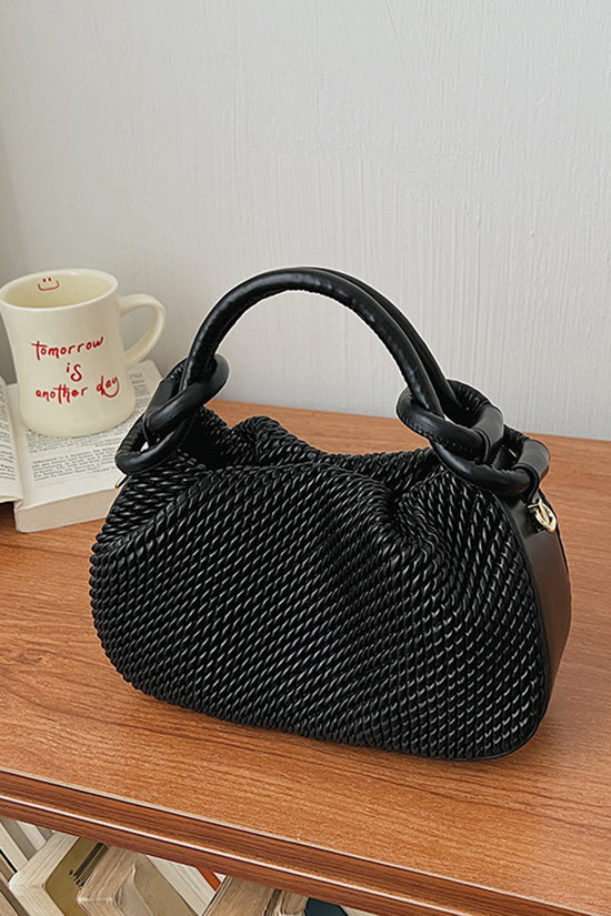 Knotted Handle Woven Texture Handbag