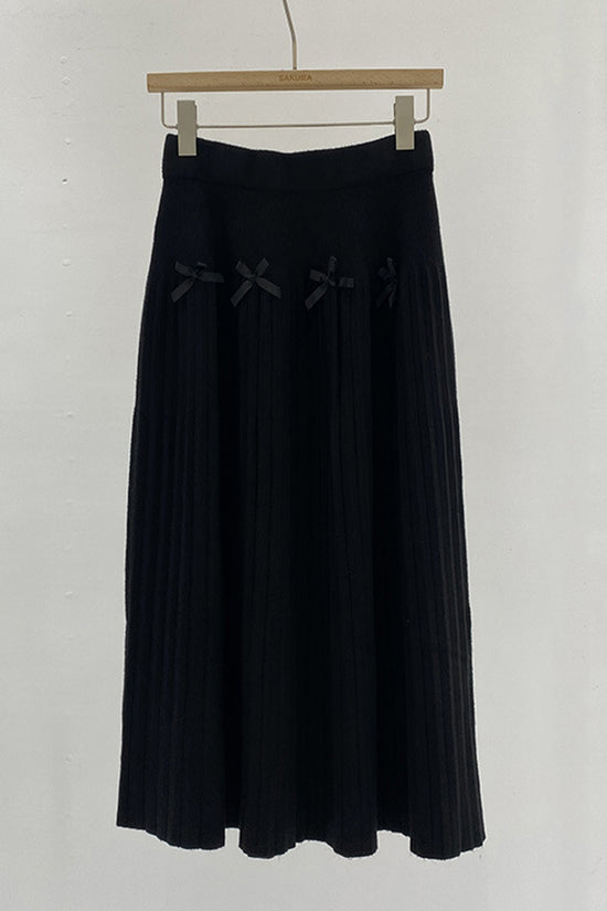 Elegant Bow-Detail Midi Skirt