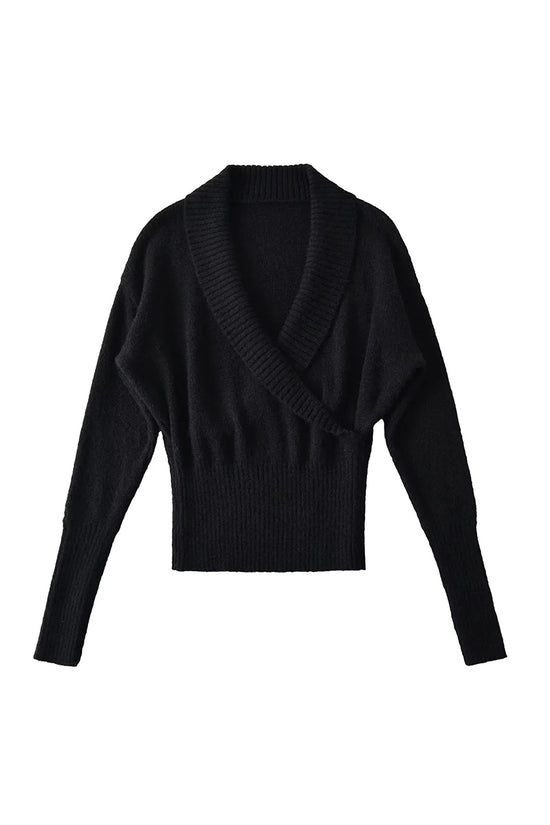 Elegant Wrap V-Neck Sweater