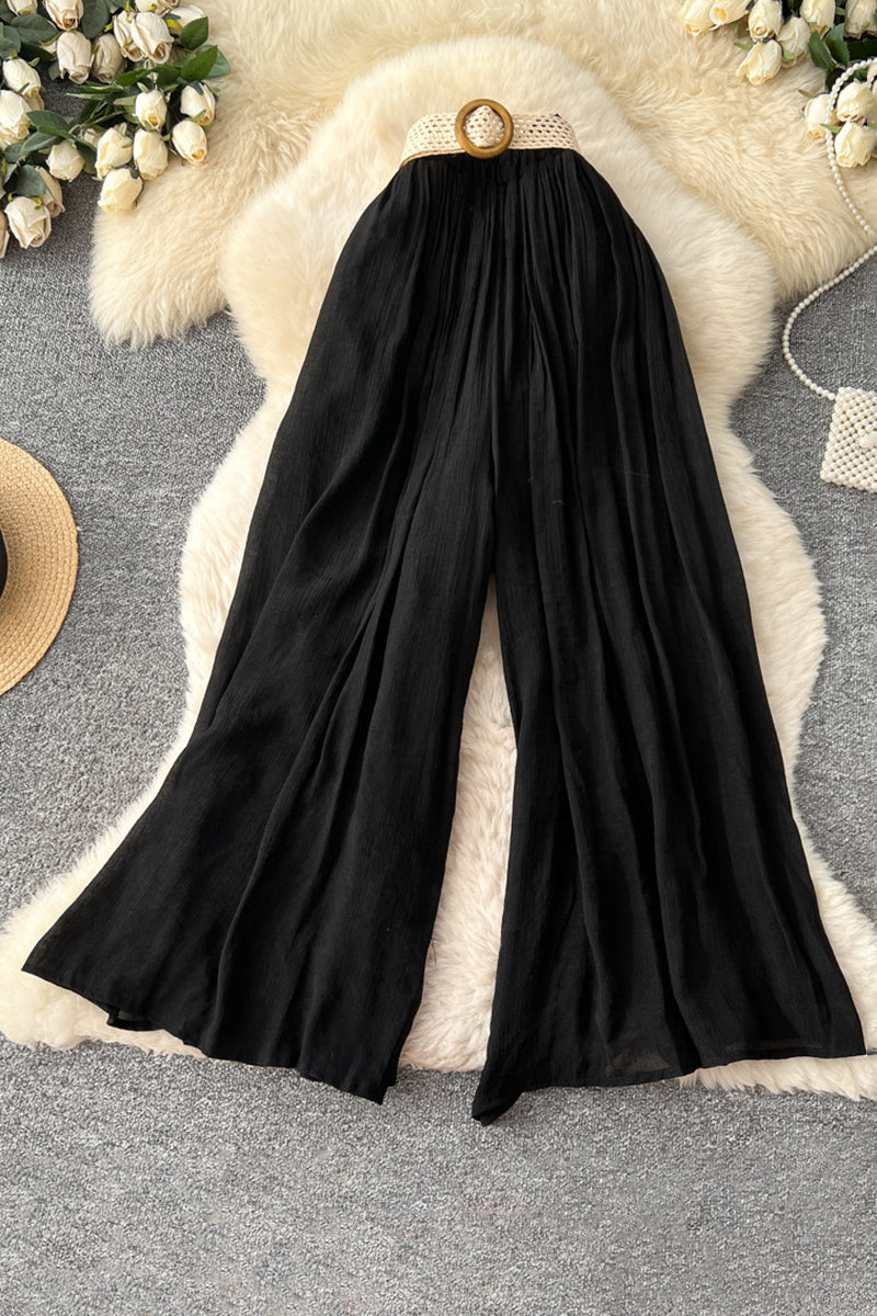 Elegant High-Waisted Wide-Leg Trousers