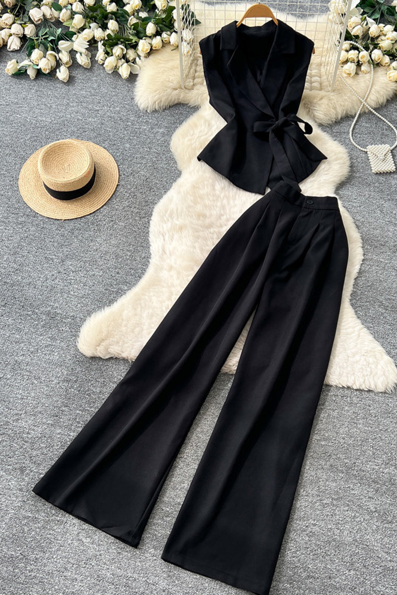 Elegant Sleeveless Pants Set