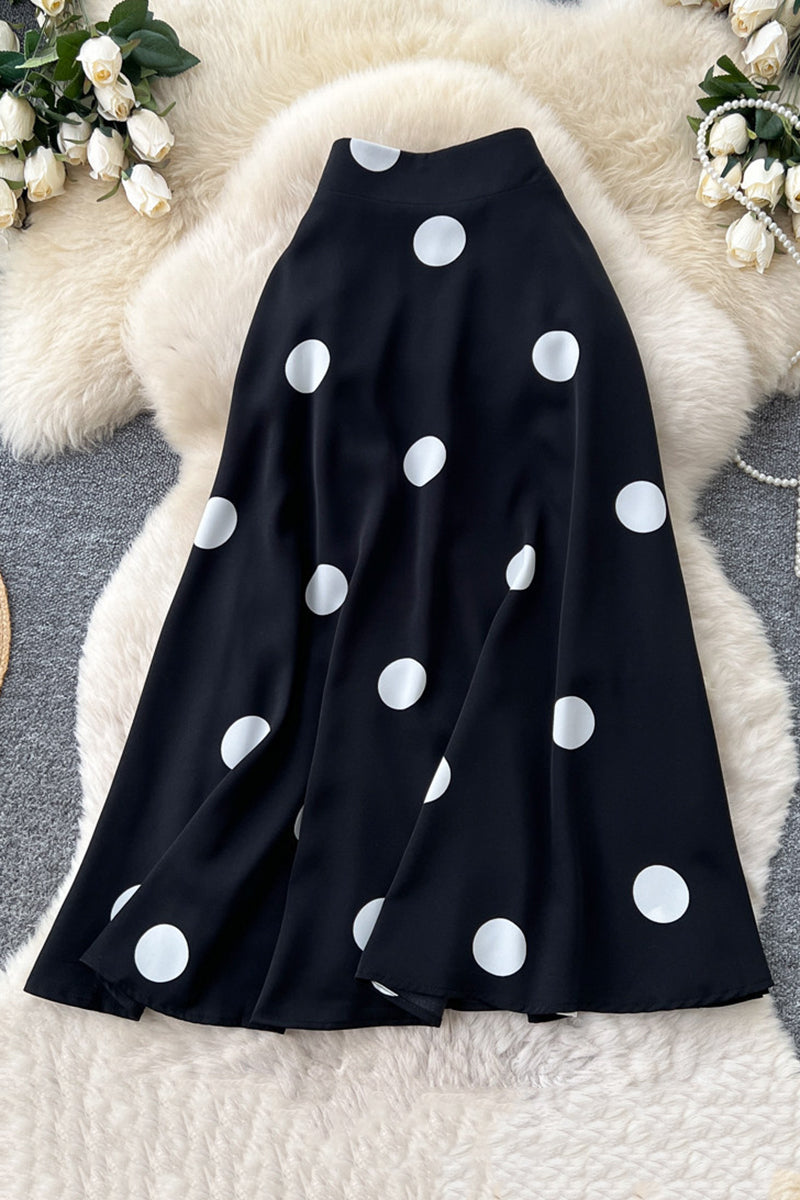 Polka Dot Midi Skirt