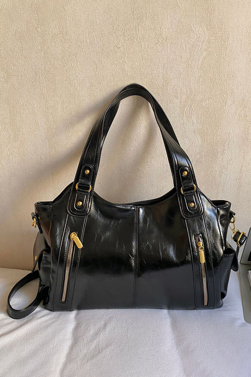 Sleek Handbag with Elegant Zip Details