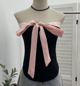 Bow Detail Off-Shoulder Tank Top