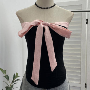 Bow Detail Off-Shoulder Tank Top