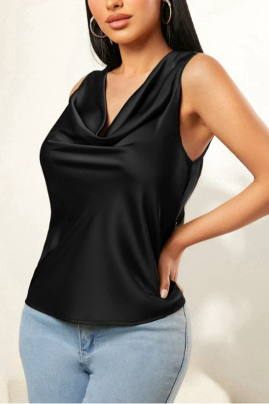 Draped Sleeveless Tank Top