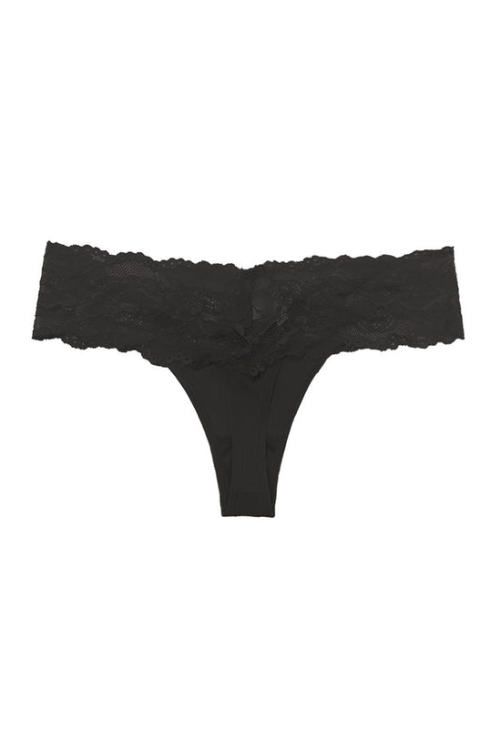 Elegant Lace Trim Thong