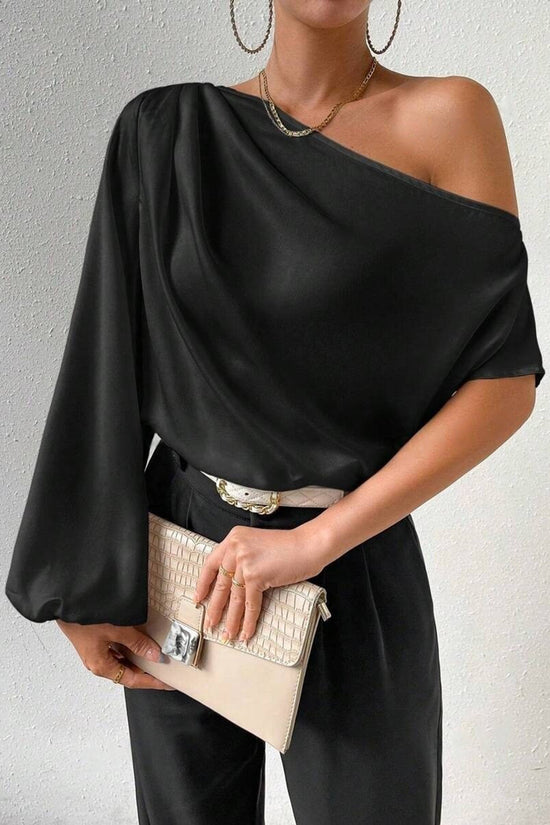 One-Shoulder Long Sleeve Top