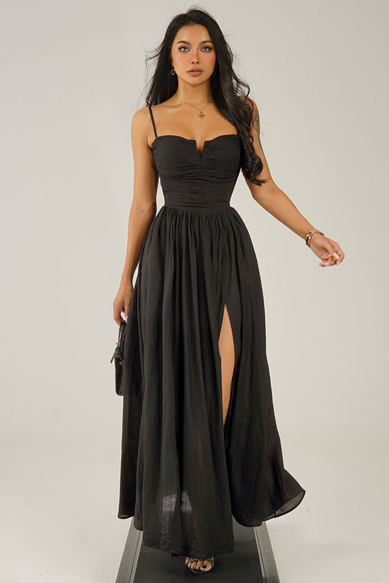 Spaghetti Strap Maxi Dress with Side Slit