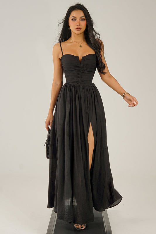 Spaghetti Strap Maxi Dress with Side Slit