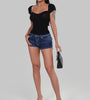 Sweetheart Neck Ribbed Knit Top