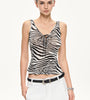 Zebra Print Scoop Neck Tank Top