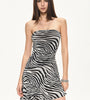 Zebra Print Strapless Mini Dress