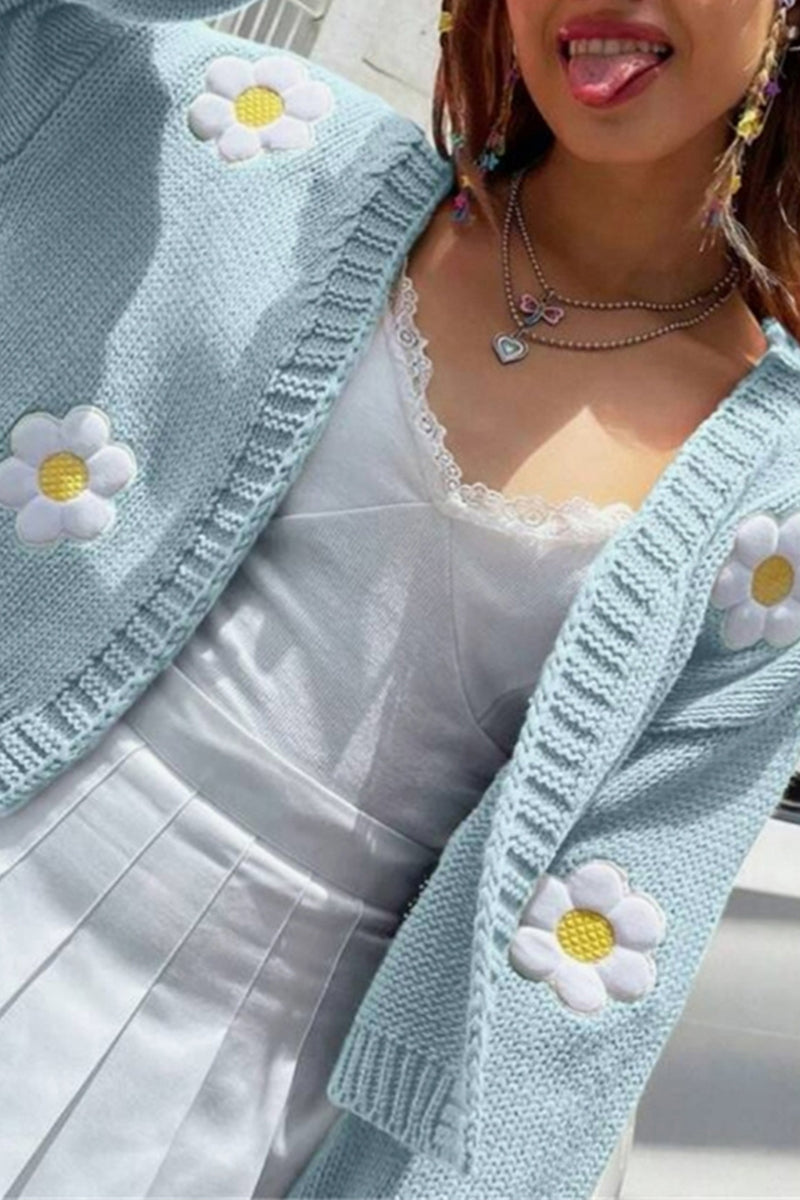 Floral Open-Front Cardigan