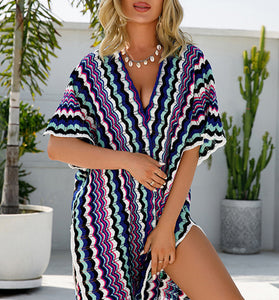 Vibrant Striped Beach Cover-Up