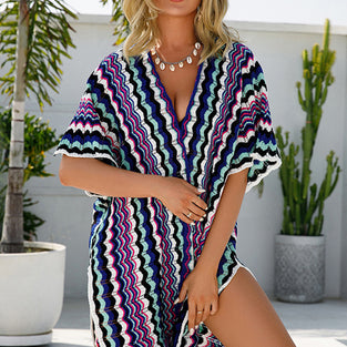 Vibrant Striped Beach Cover-Up
