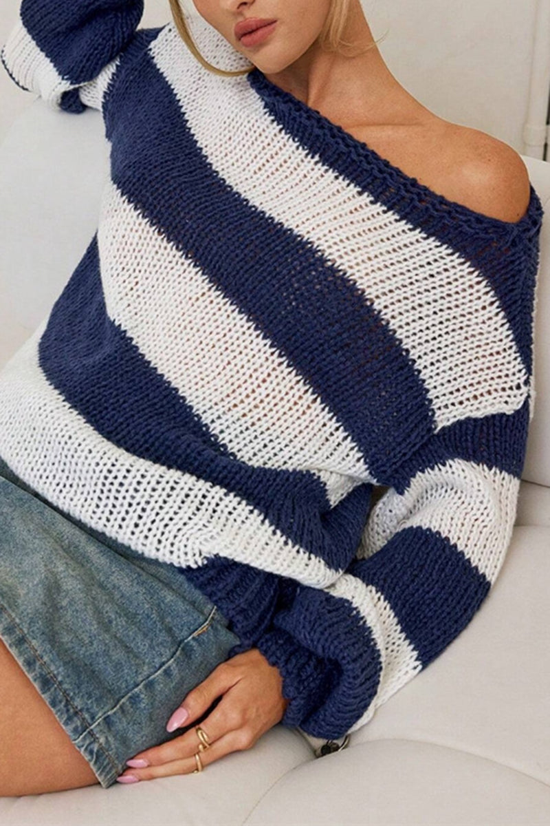 Striped Oversized Knit Sweater
