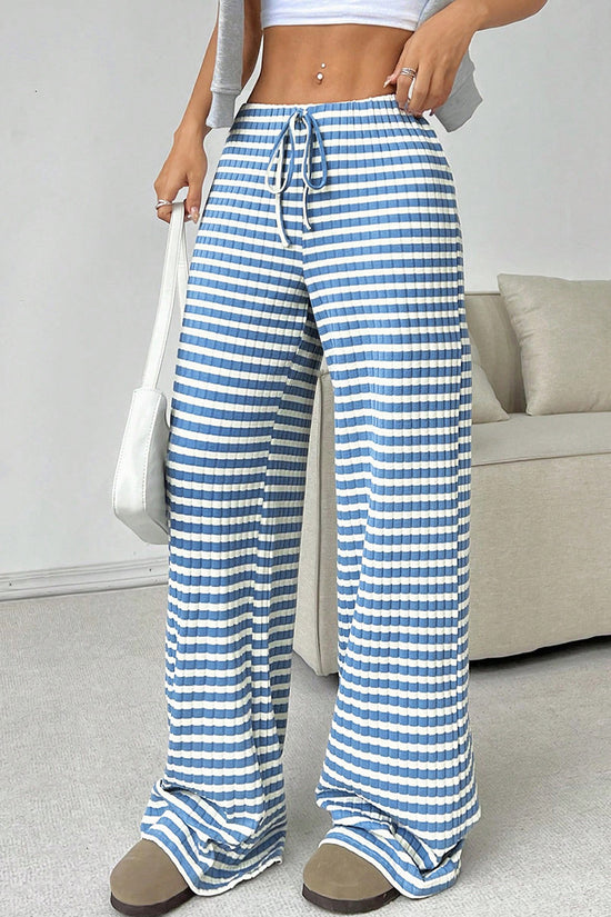 Checkered Drawstring Casual Pants