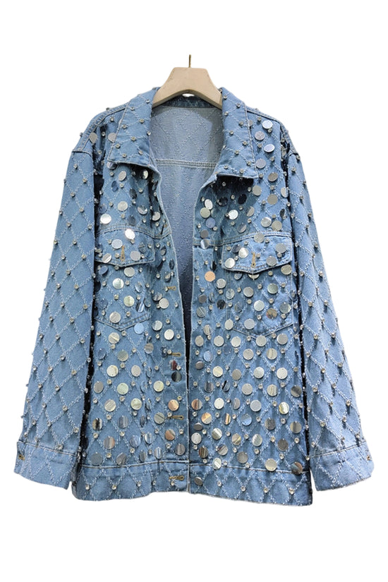 Sequin Embellished Denim Jacket