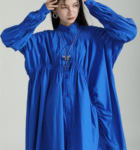 Ruched Long Sleeve Casual Dress