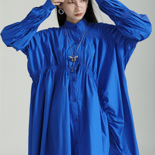 Ruched Long Sleeve Casual Dress