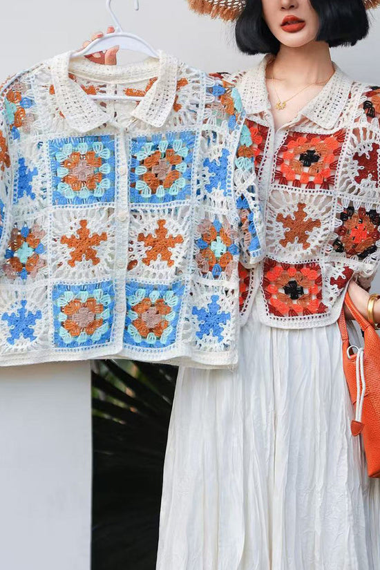 Crochet Floral Patchwork Cardigan