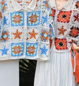 Crochet Floral Patchwork Cardigan
