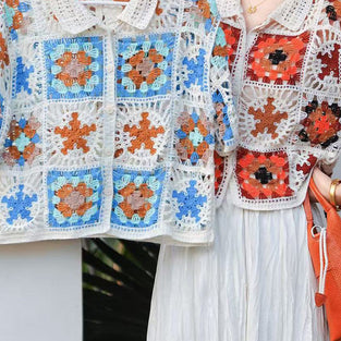 Crochet Floral Patchwork Cardigan