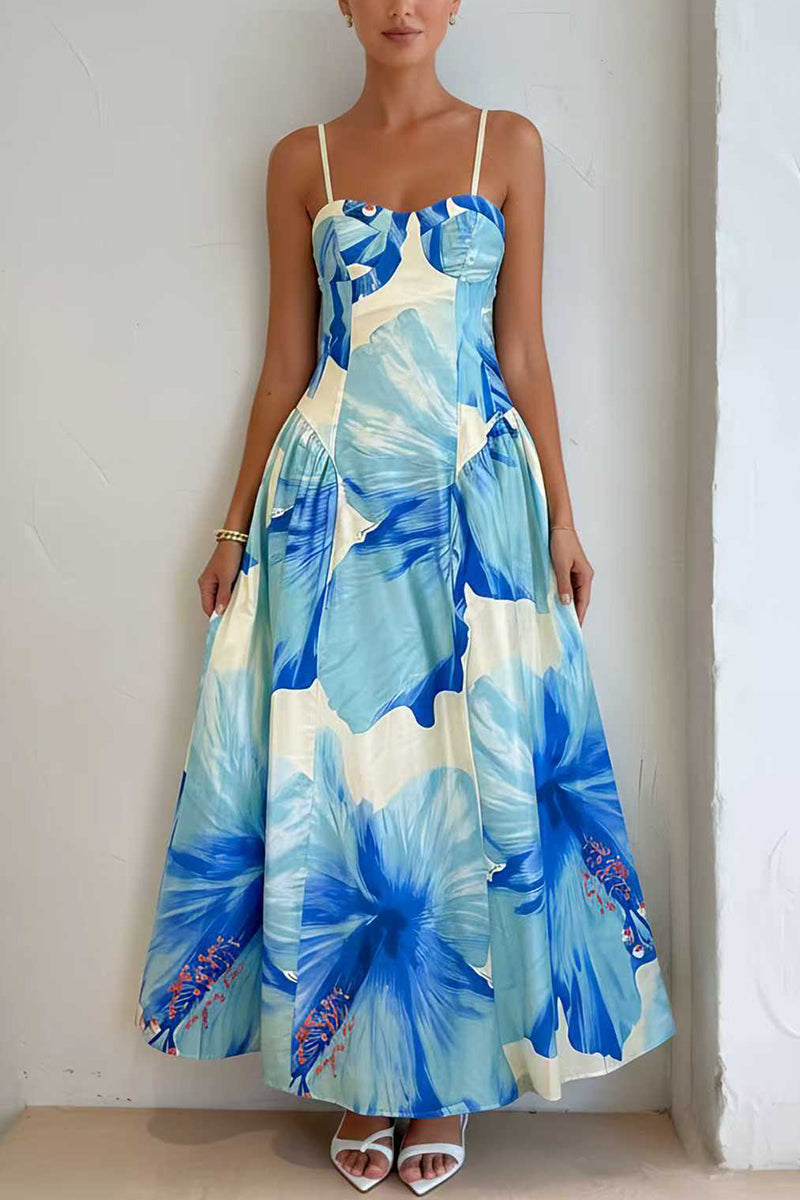 Floral Sleeveless Casual Maxi Dress