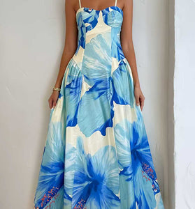 Floral Sleeveless Casual Maxi Dress