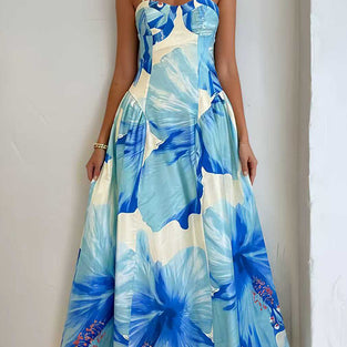 Floral Sleeveless Casual Maxi Dress