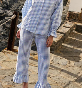 Ruffled Checkered Loungewear Set