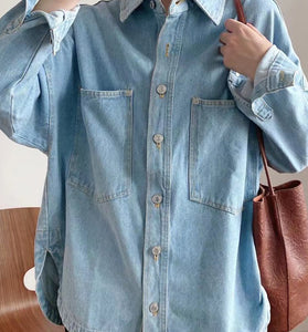Casual Denim Button-Up Shirt