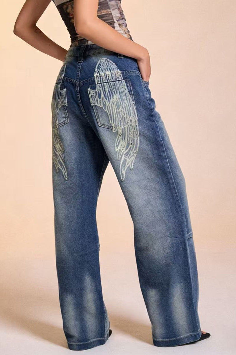 Washed Wide Leg Jeans