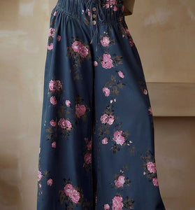 Floral Print Wide Leg Jeans