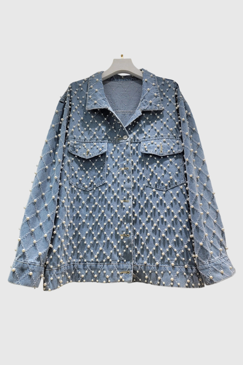 Pearl Studded Denim Jacket