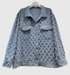 Pearl Studded Denim Jacket