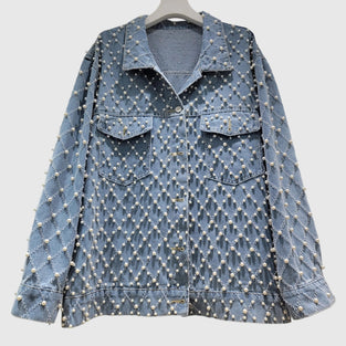Pearl Studded Denim Jacket