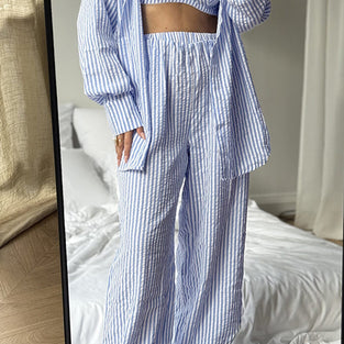 Striped Three-Piece Pajama Set