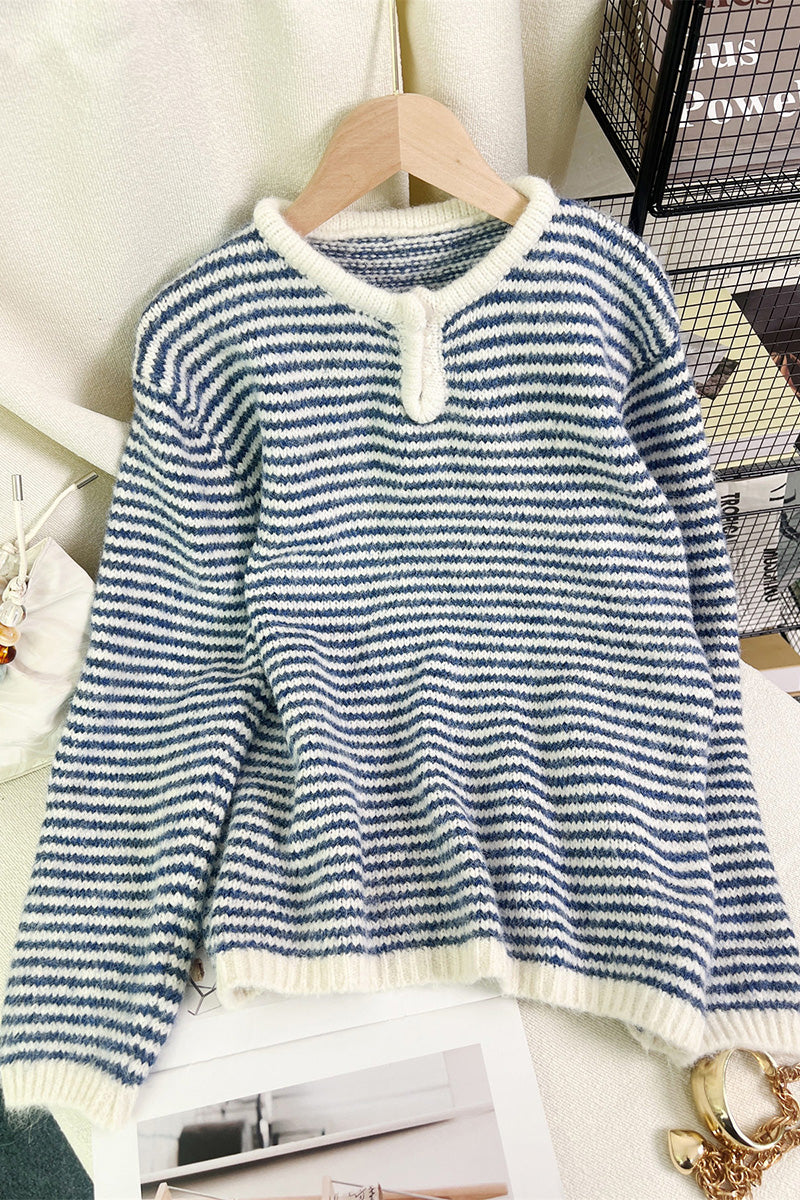 Striped Henley Sweater