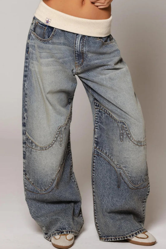 Relaxed Wide-Leg Straight Jeans