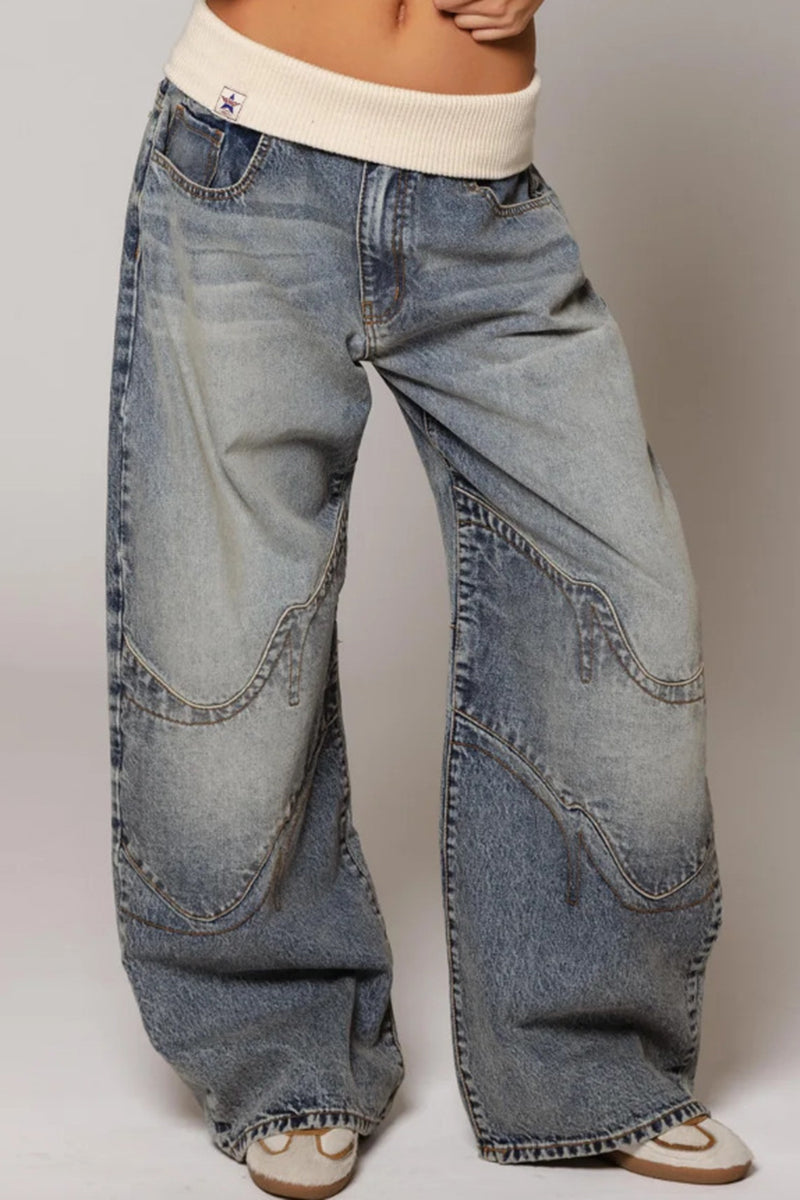 Relaxed Wide-Leg Straight Jeans