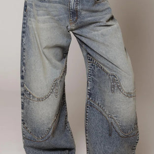 Relaxed Wide-Leg Straight Jeans