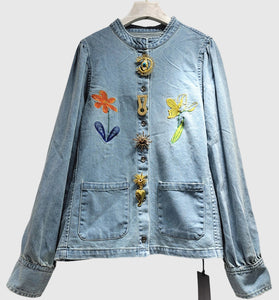 Denim Jacket with Unique Accents