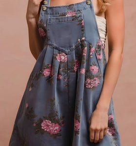 Floral Button Strap Romper